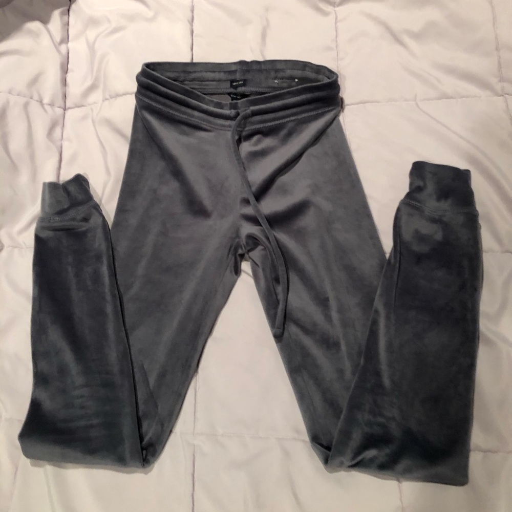 American eagle blue velvet jogger leggings